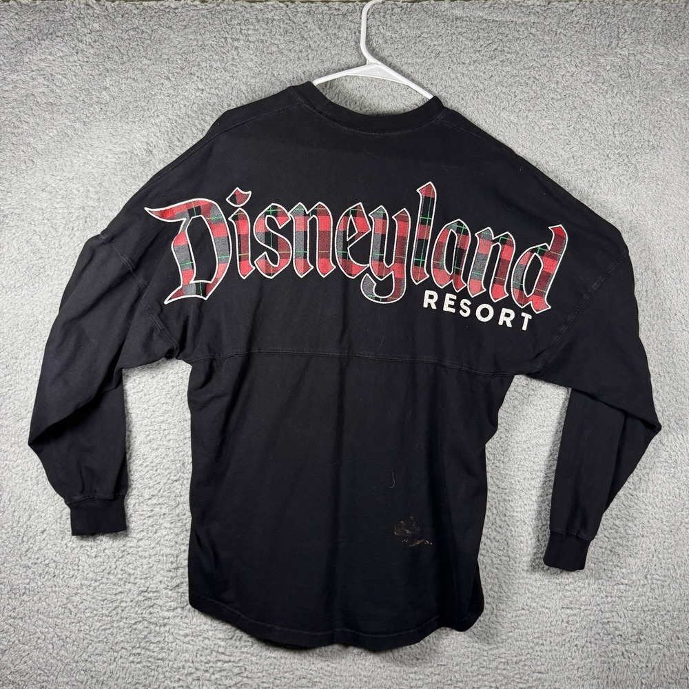 Disney Parks Spirit Jersey Disneyland Resort Plaid Mickey Christmas Black Small